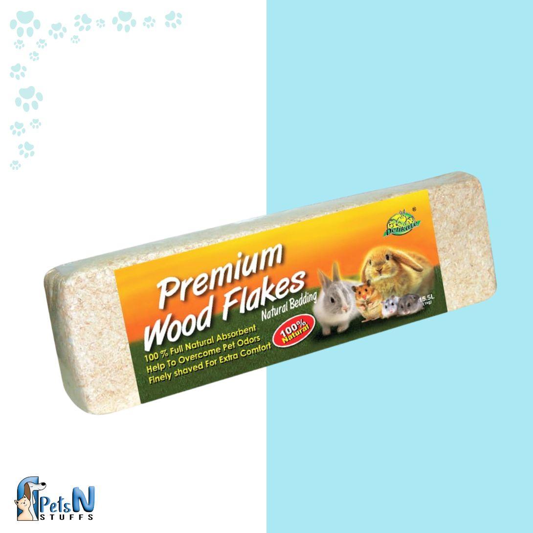 DELIKATE® Premium Wood Flakes Hamster Bedding 1kg
