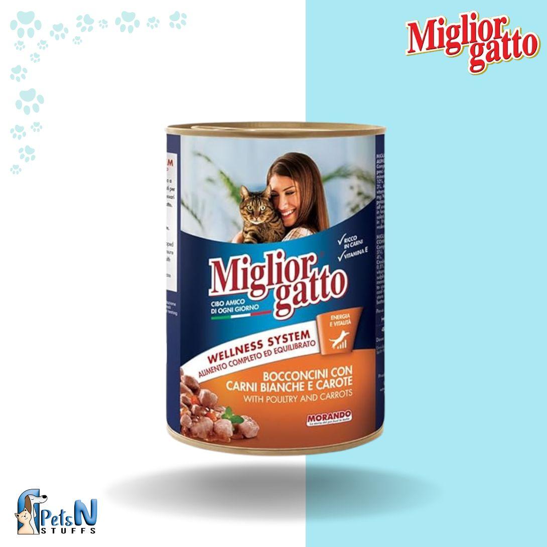 Miglior Gatto Chunk with Poultry and Carrots Cat Wet Food 405g
