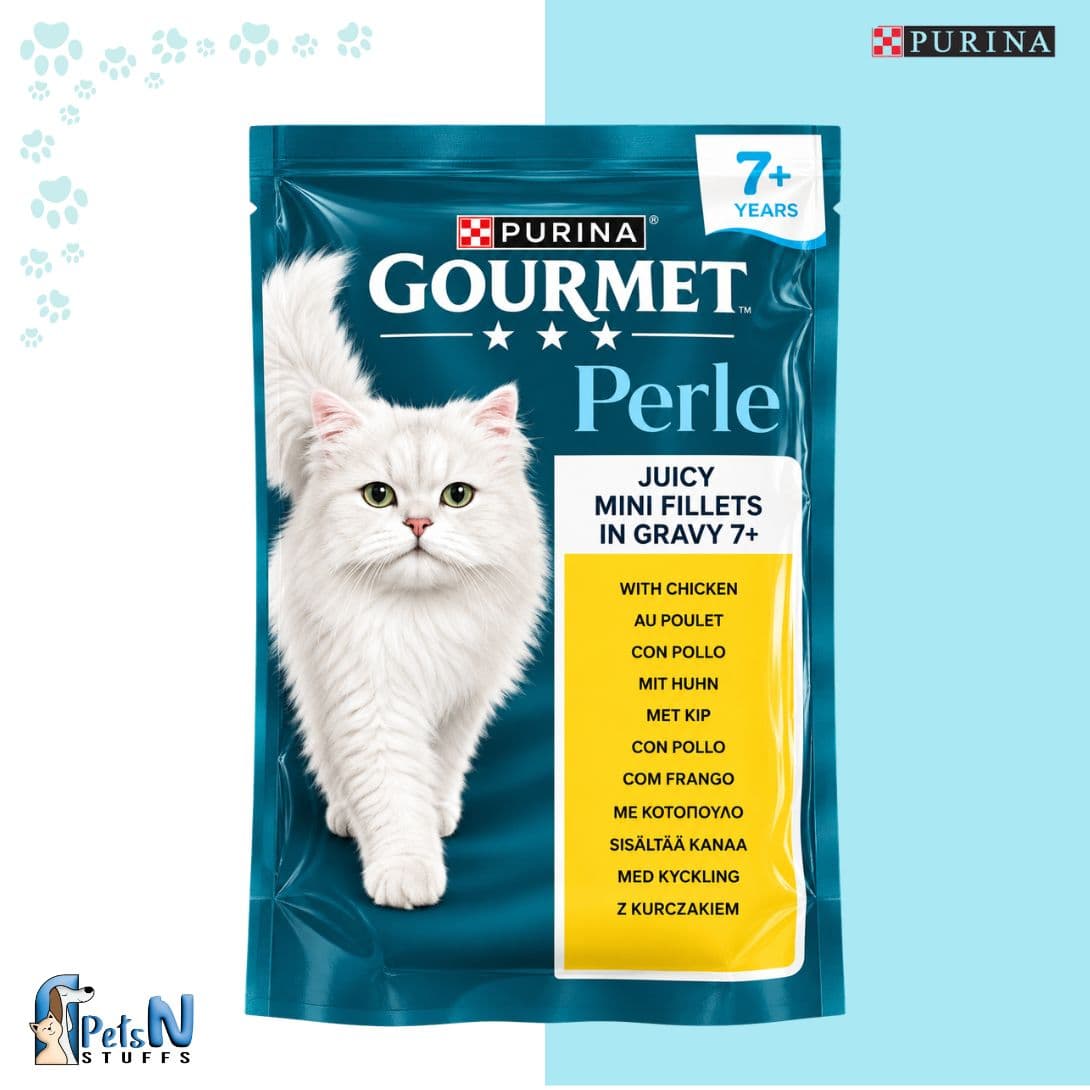 Purina GOURMET Perle Chef's 7+ Collection in Gravy Wet Cat Food 85g